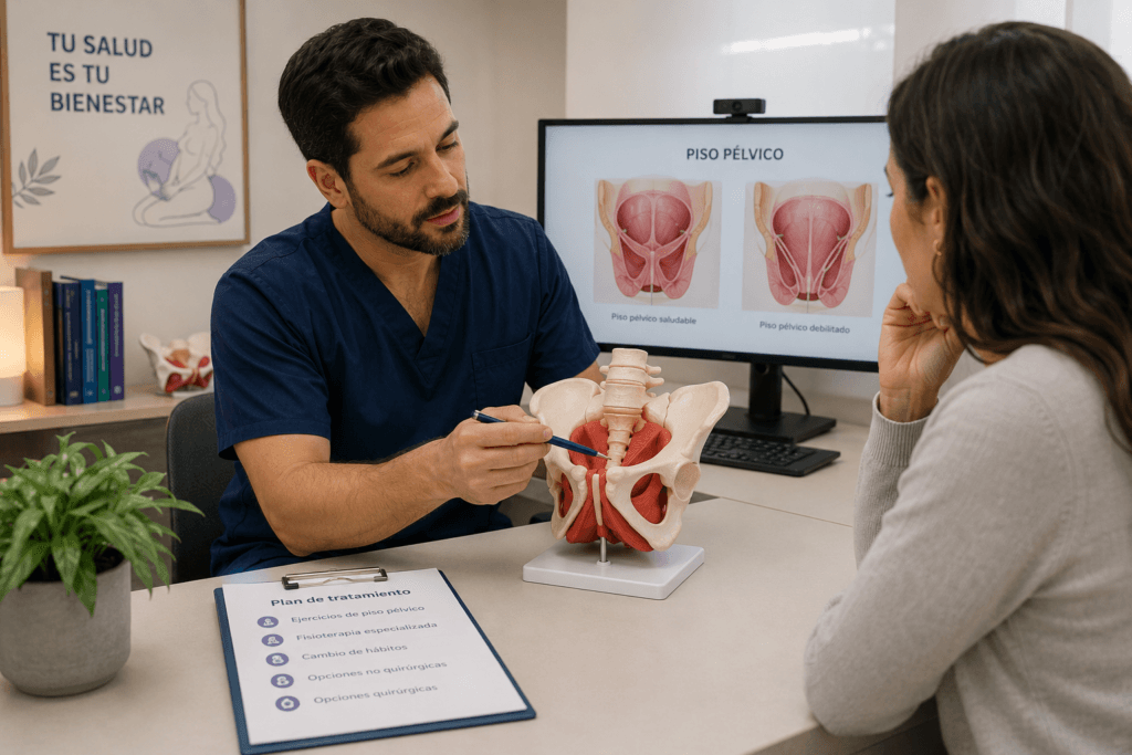 Fotografía de consulta Uroginecólogica para resolver la duda ¿Qué pasa si no me opero?
