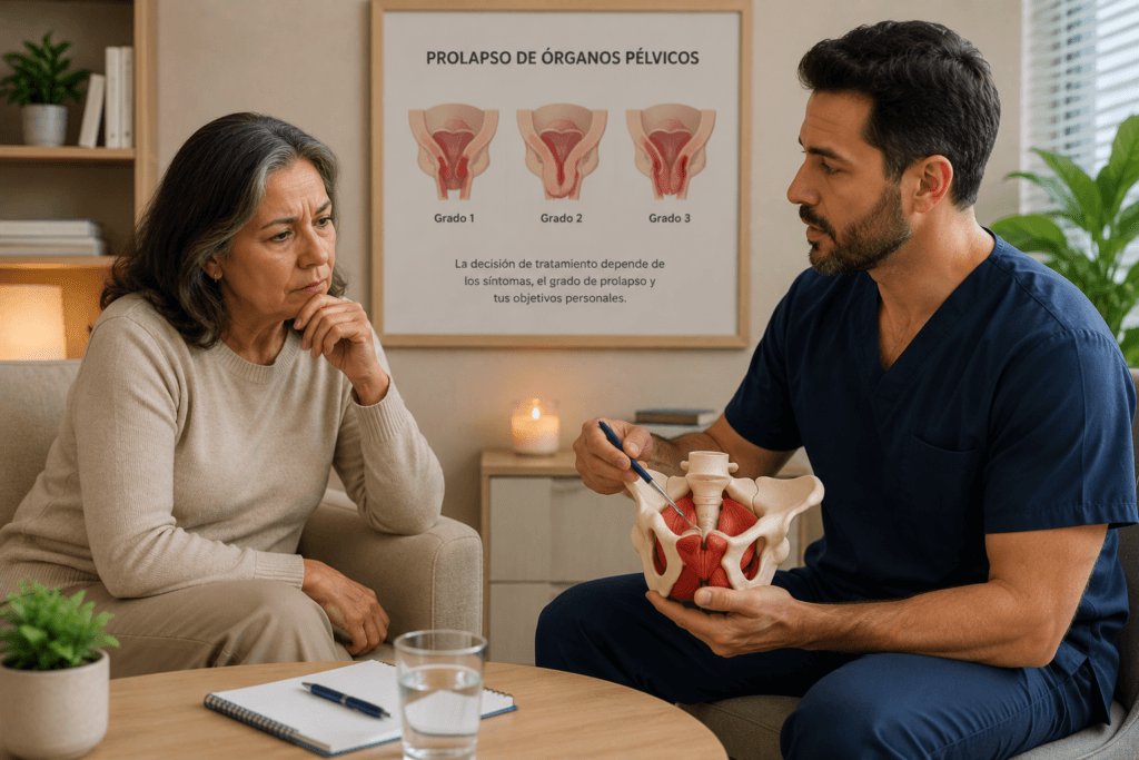 Consulta de valoración para fisioterapia de piso pélvico para incontinencia urinaria