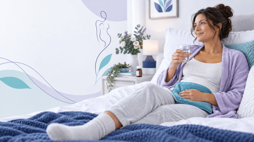 Fotografía médica discreta de recuperación posterior a labioplastía.
