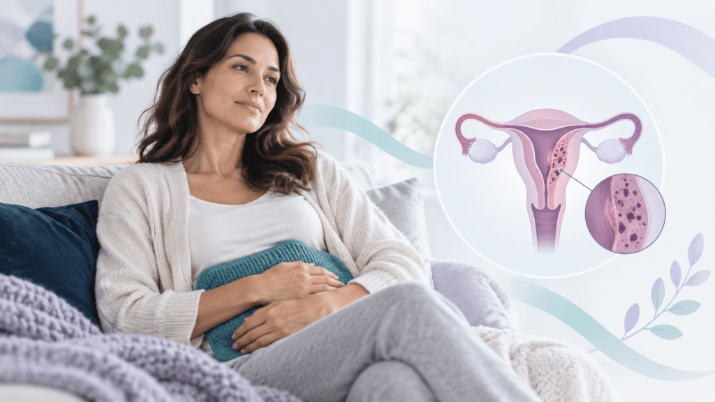 Mujer relajada con diagnóstico de adenomiosis