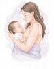 Ilustración embarazada y bebe