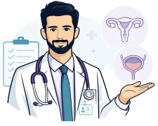 Ilustriación del Uroginecólogo y Ginecólogo de Alta Especialidad el Dr Antonio Salinas. Especialista en cirugía uroginecológica, cirugía vaginal, vnotes y laparoscopia.